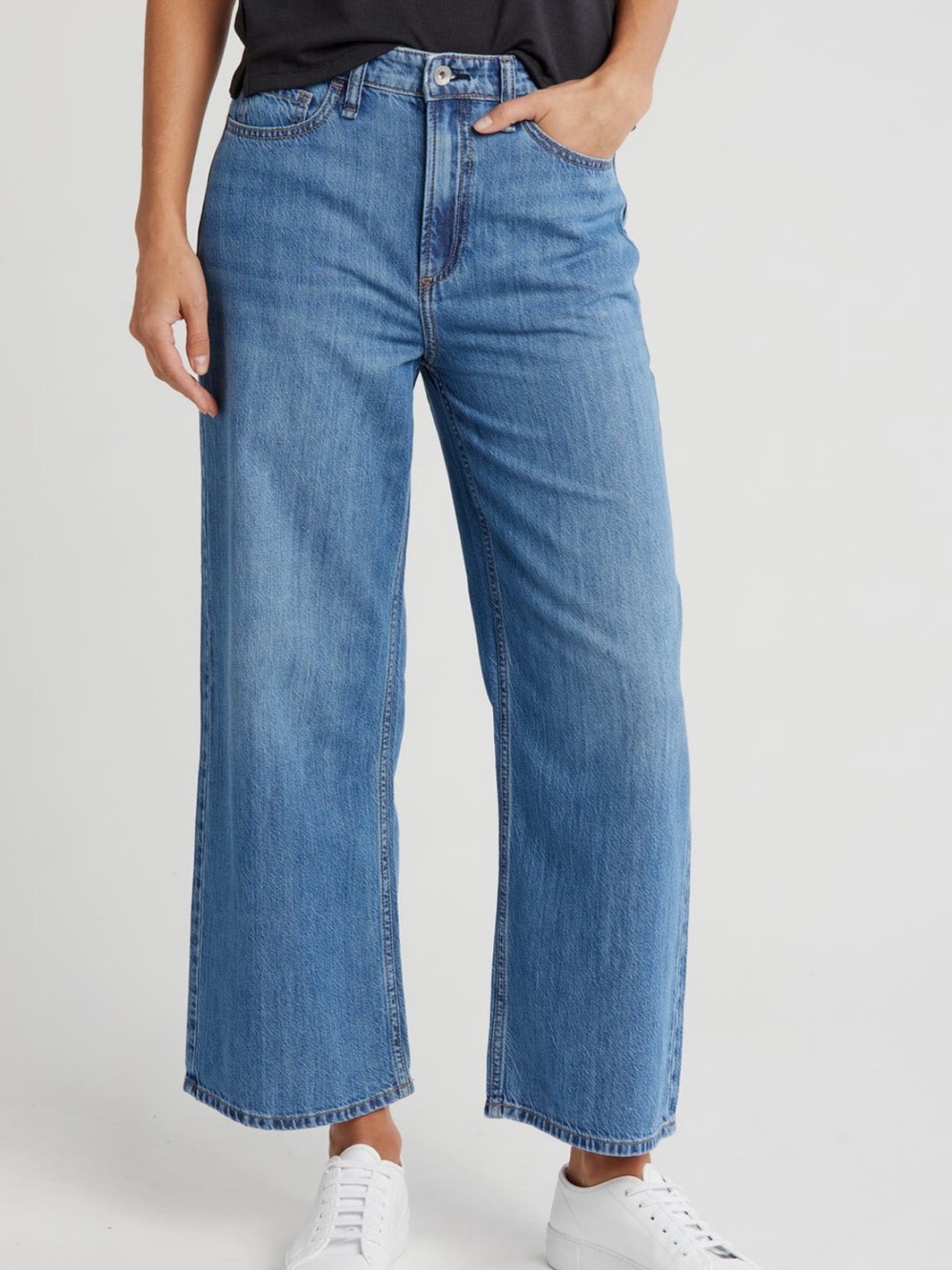 rag & bone Light Blue High-Rise Wide-Leg Jeans
